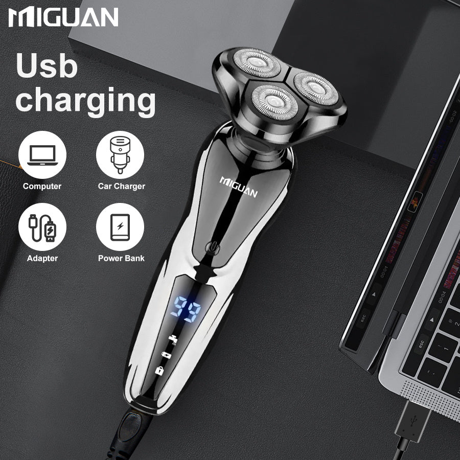 Multi-Function 3-in-1 Electric Grooming Kit-Shaver, Nose Trimmer & Sideburn Razor