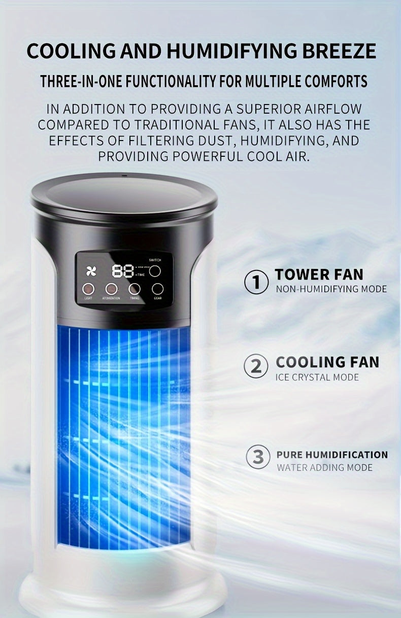 Portable Air Conditioner Humidifier Fan - 3-in-1 Mini Cooling Fan