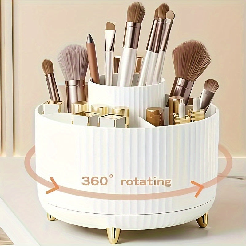1pc ABERZEY 360° Rotating Makeup Organizer with 5-Tier Compartments