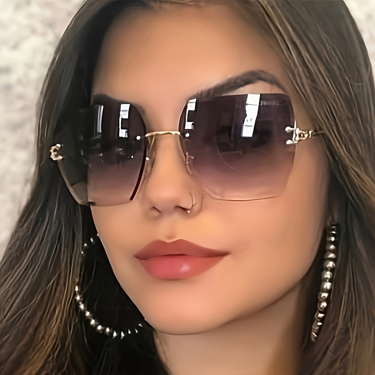 Vibrant Square Rimless Glasses for Women - Fashionable, Casual, And Stylish Eyewear