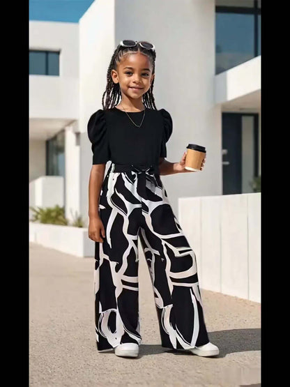 Girls' Casual Long Pants Set