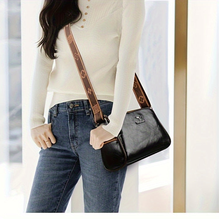 Solid Color Crossbody Shoulder Bag