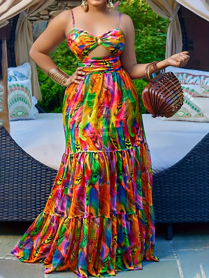 Casual Cut Out Maxi Dress For Spring & Summer