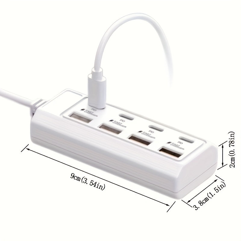 Fast Charging 25W 8-Port USB Adapter [4USB+4PD] Hub