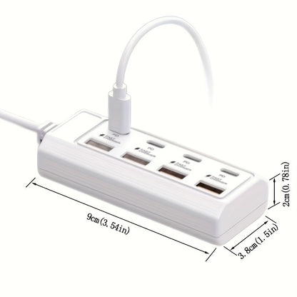 Fast Charging 25W 8-Port USB Adapter [4USB+4PD] Hub