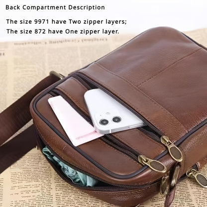 Men's Genuine Leather Crossbody Bag