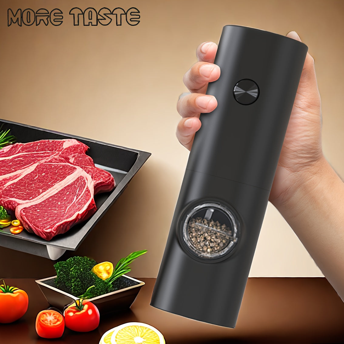 MORE TASTE Electric Salt and Pepper Grinder
