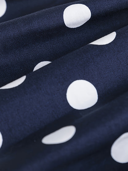 Girls' Bohemian Polka Dot Sleeveless Dress