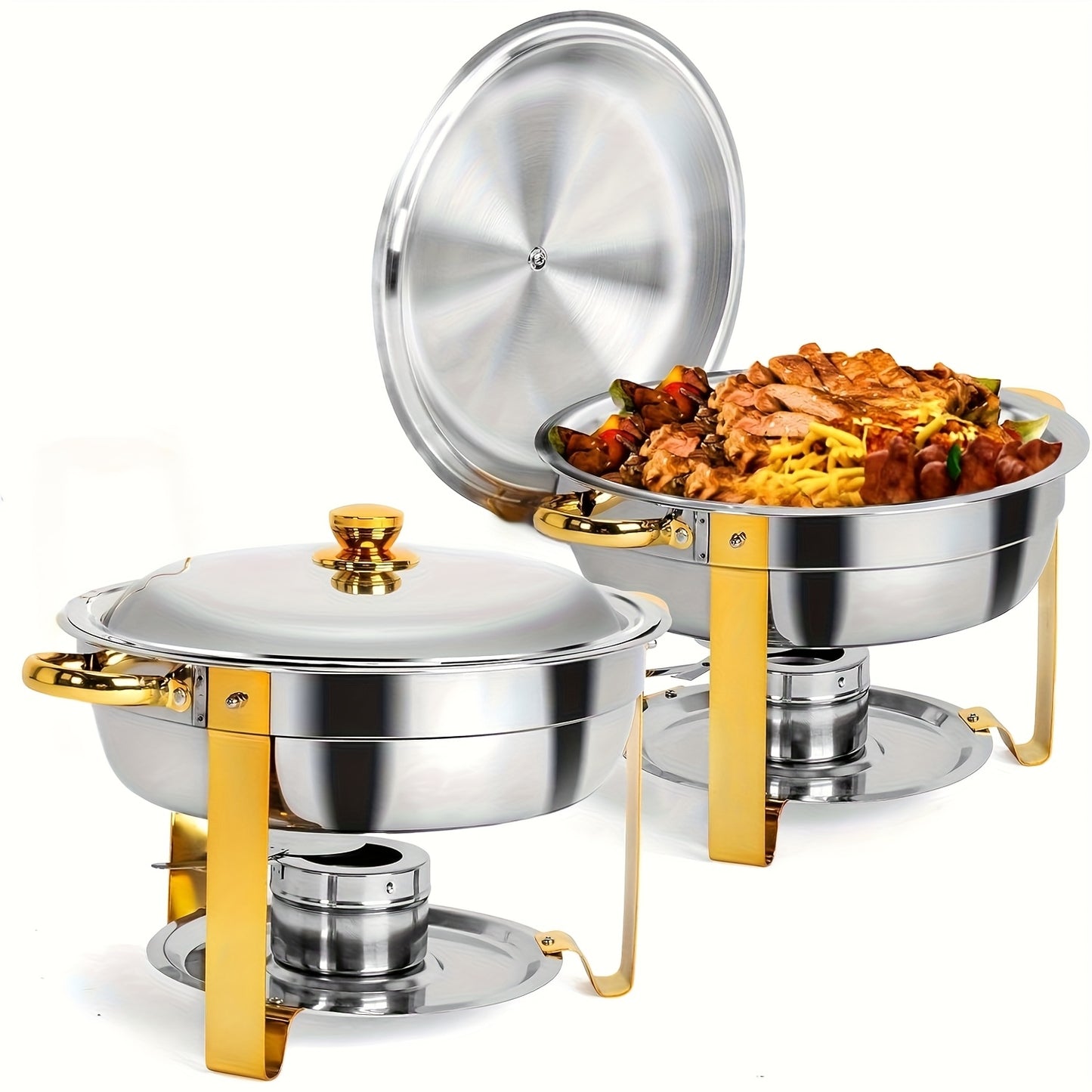 Golden insulated food pan set