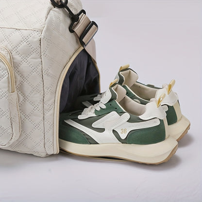 Durable Nylon Argyle Travel Duffle Bag