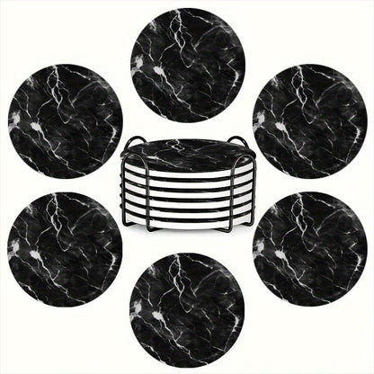 6pcs Set of Charming Round Ceramic Coasters