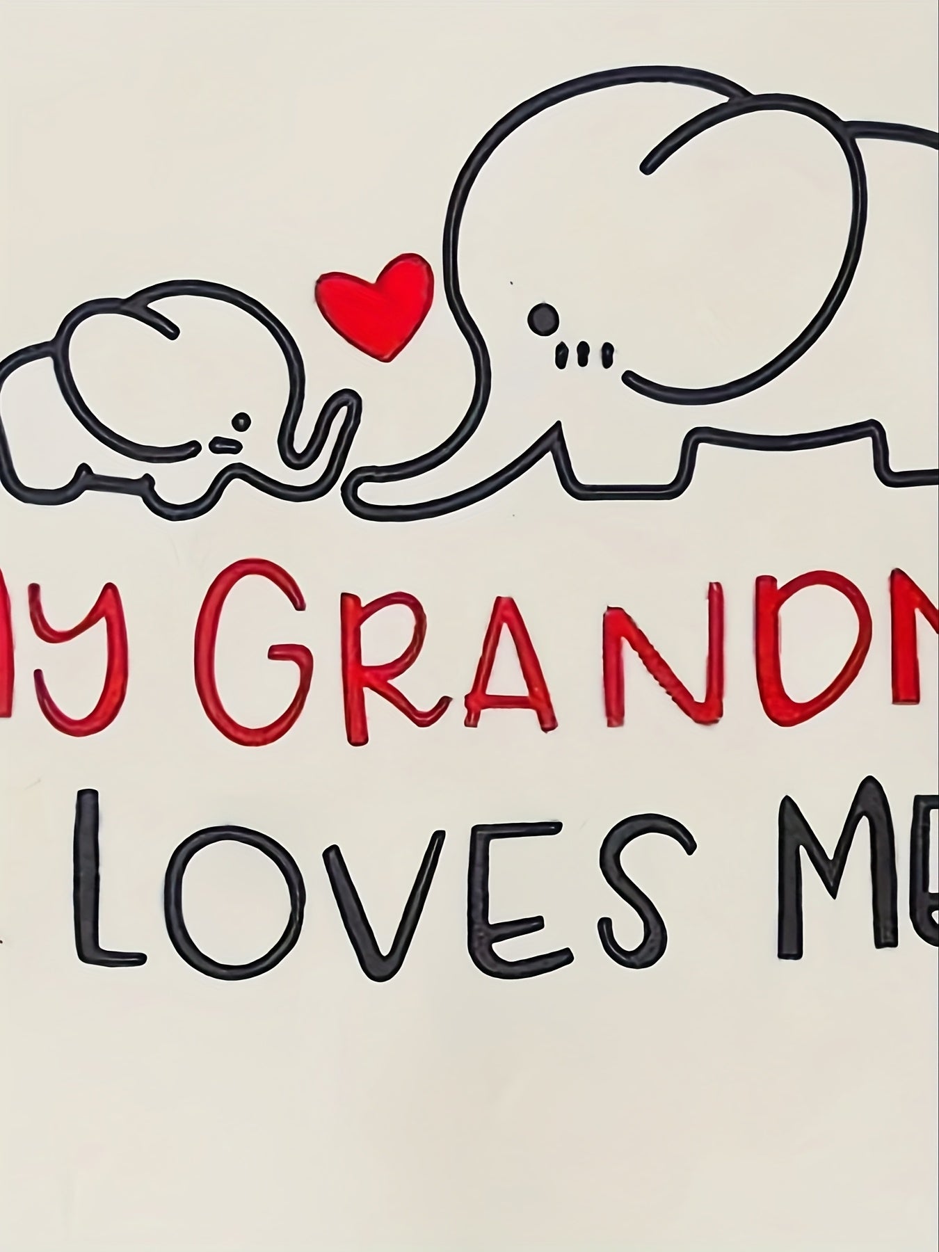 Soft White Bodysuit "My Grandma Loves Me" Elephant Design