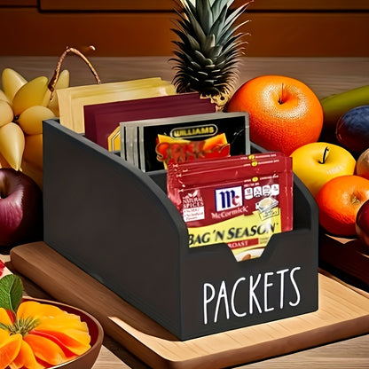 Rustic 4-Compartment Wooden Spice Organizer