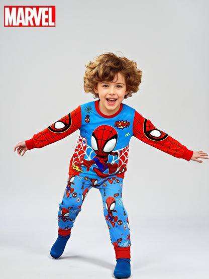 Marvel Boys' Spider-Man Series Print Comfortable Soft Breathable 2pcs Pajama Set