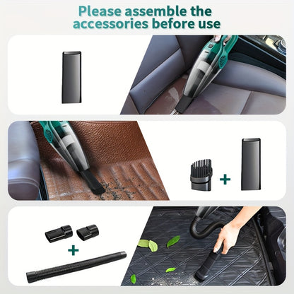 Car Vacuum Cleaner with Strong Suction, Compact Handheld Design for 12V Vehicle Interior Cleaning, Pet Hair Removal, and Carpet Care, Without Battery
