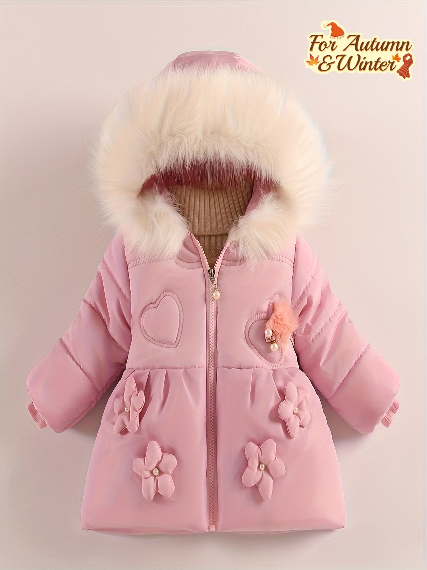 New Girls' Hooded Winter Coat