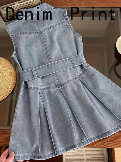 Girls' Dress Summer Fashion Casual Ruffle Pleated Skirt