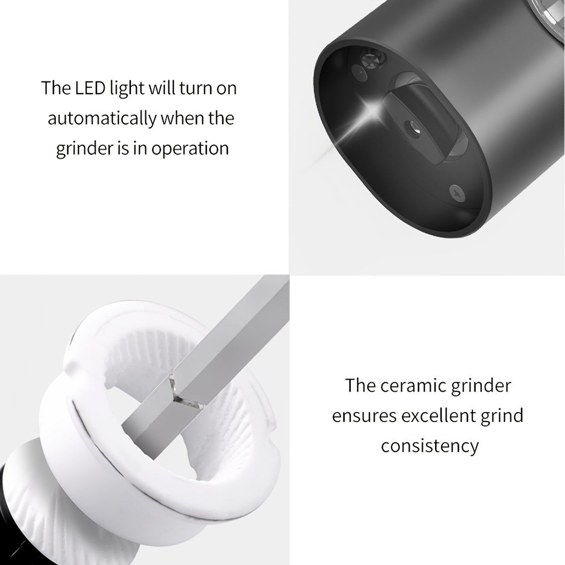 MORE TASTE Electric Salt and Pepper Grinder