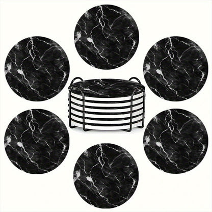 6pcs Set of Charming Round Ceramic Coasters