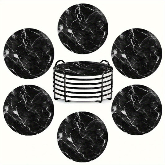 6pcs Set of Charming Round Ceramic Coasters