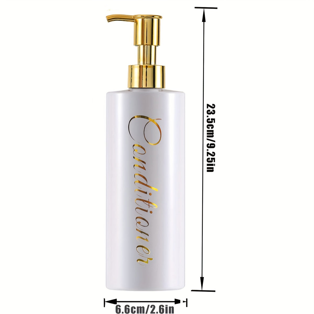 3pcs 500ml Elegant White Dispenser Set with Golden Labels - Plastic