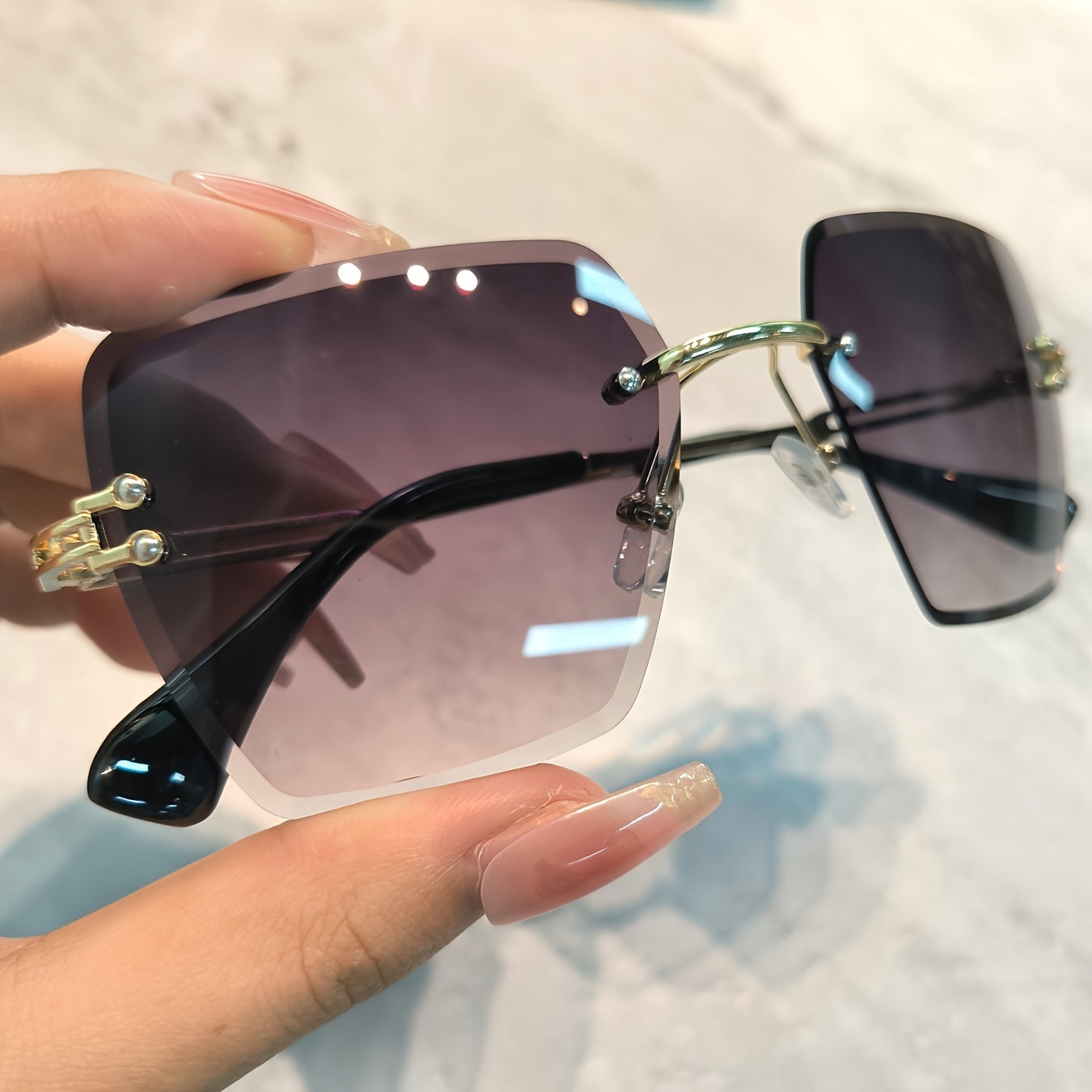 Vibrant Square Rimless Glasses for Women - Fashionable, Casual, And Stylish Eyewear