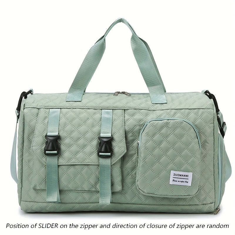 Durable Nylon Argyle Travel Duffle Bag