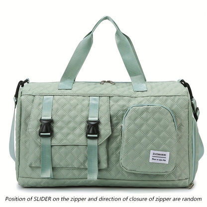 Durable Nylon Argyle Travel Duffle Bag