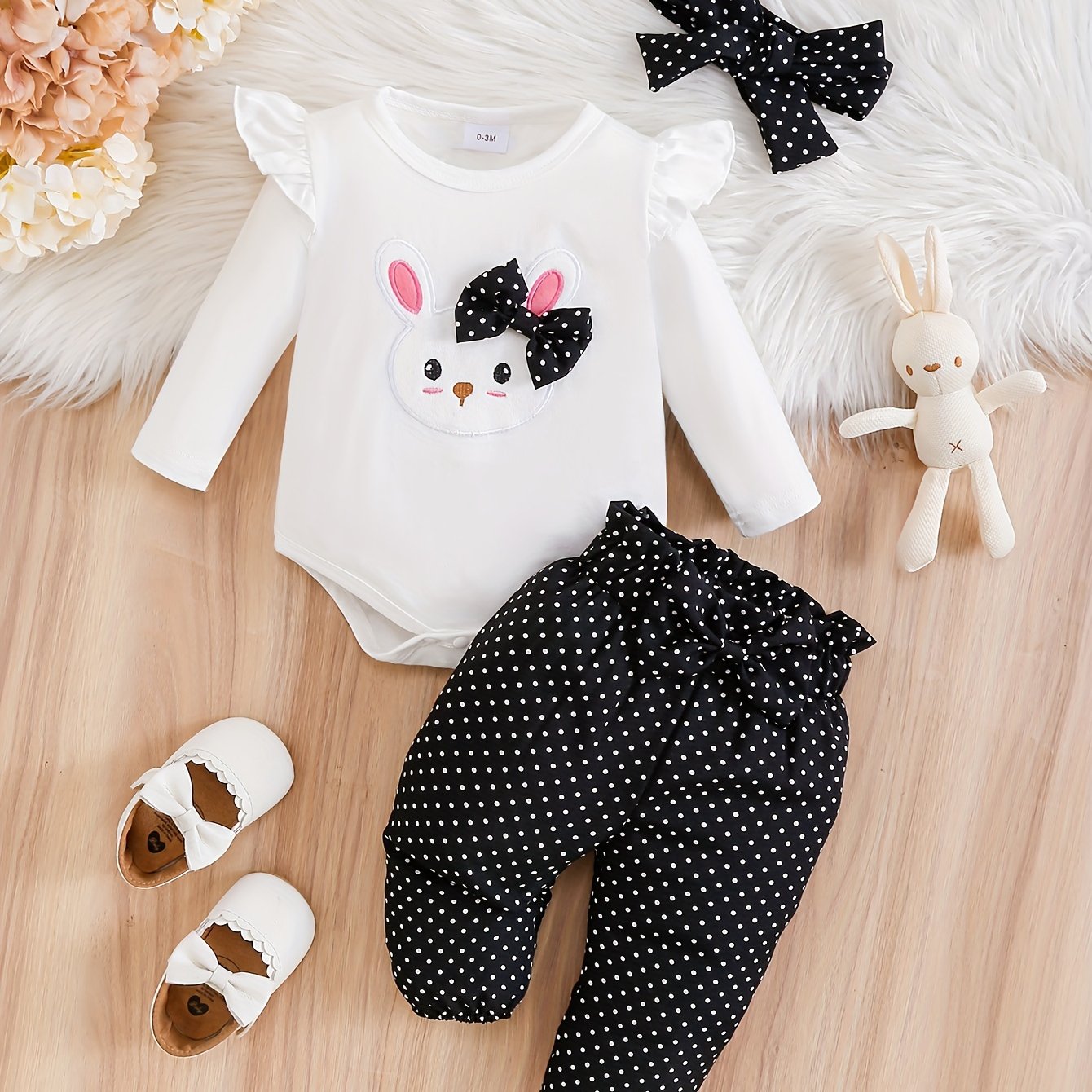 Baby Girl'S Cute Rabbit Long Sleeve Top