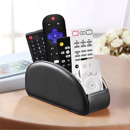 PU Leather Remote Control Holder with 5 Compartments