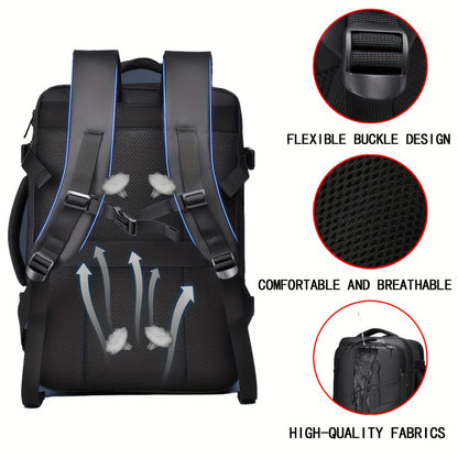 Expandable Travel Backpack with USB Charging Port