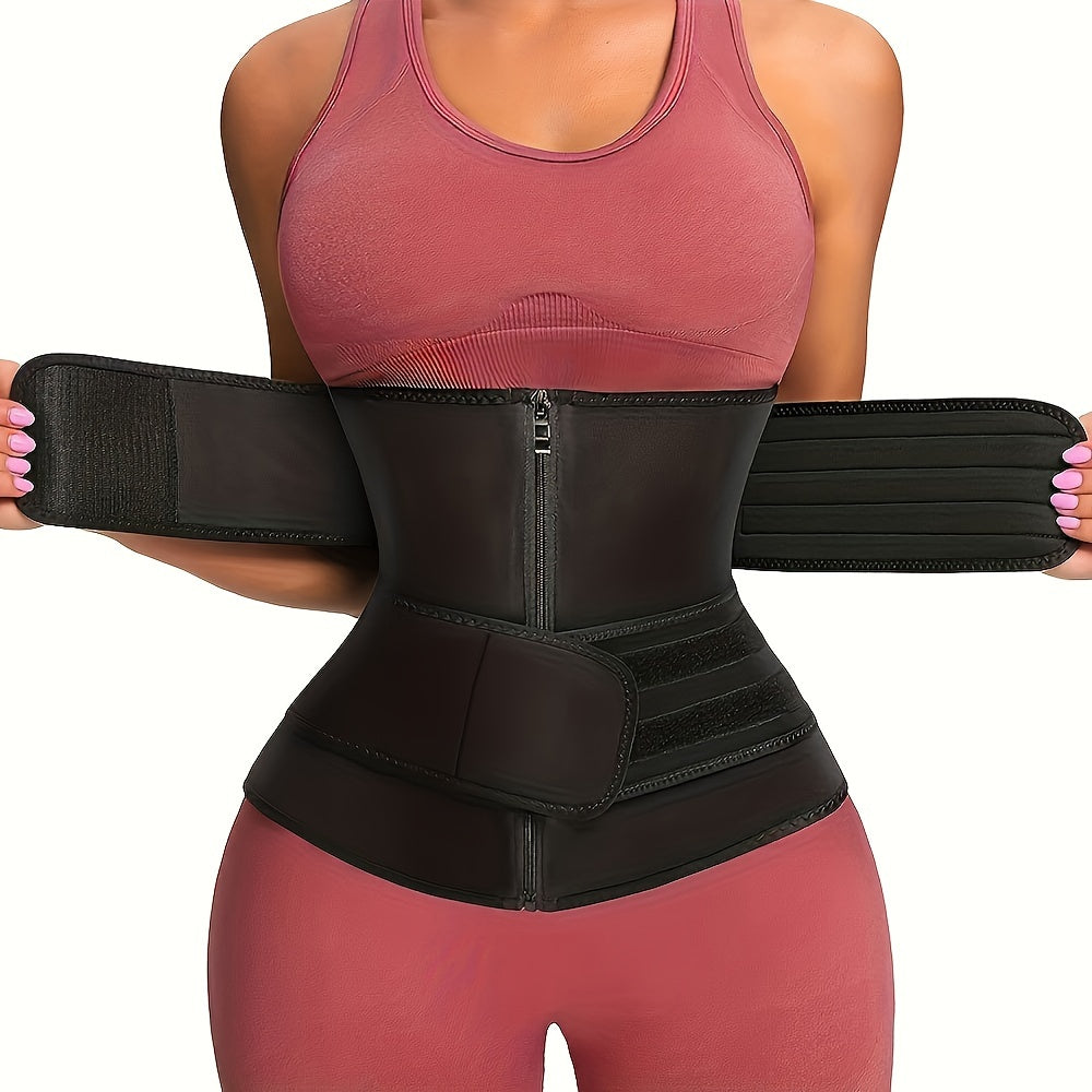 1pc Double Belt Zipper Waist Trainer
