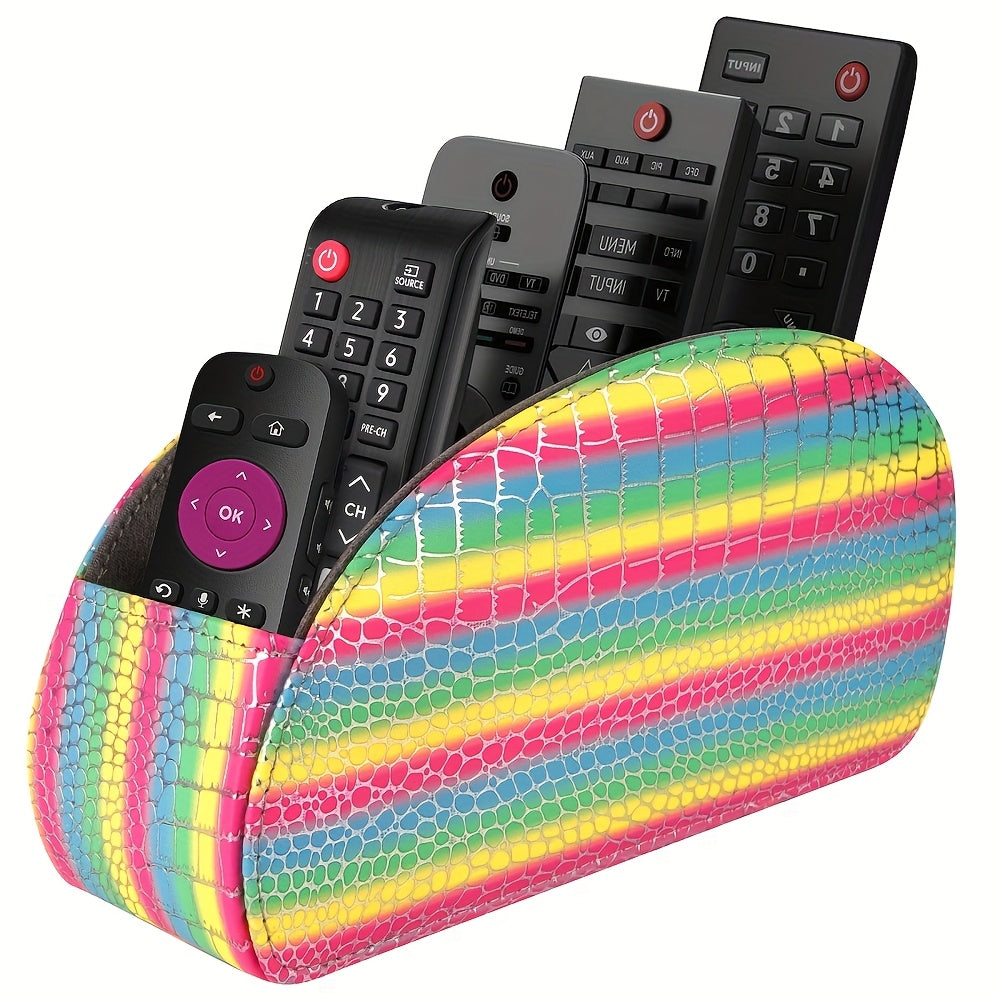 5-Tier Faux Leather Remote Control Holder