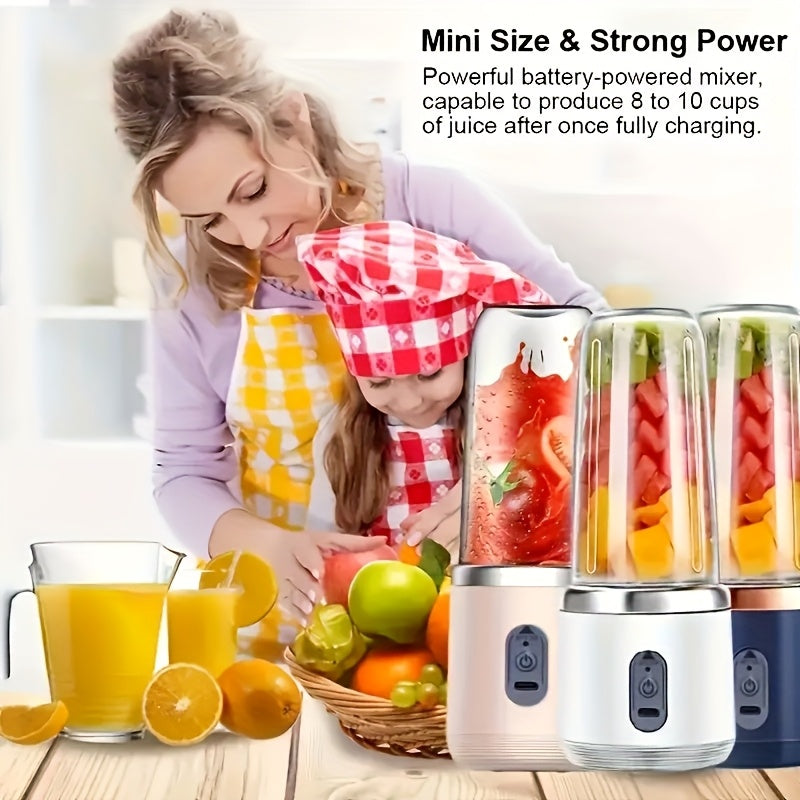 Portable Juicer, 2-in-1 Fruit Blender and Juicer with 6 Blades