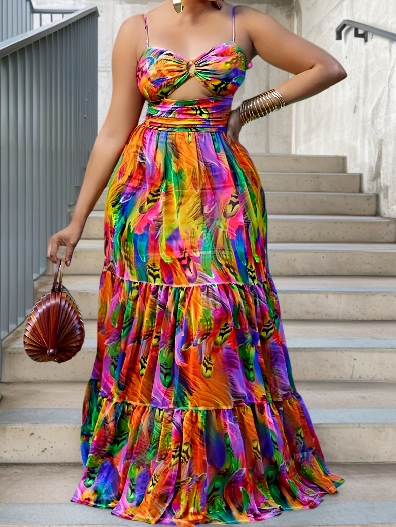 Casual Cut Out Maxi Dress For Spring & Summer