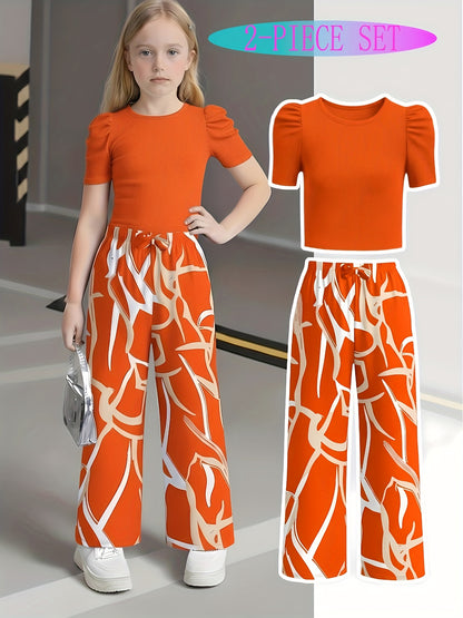 Girls' Casual Long Pants Set