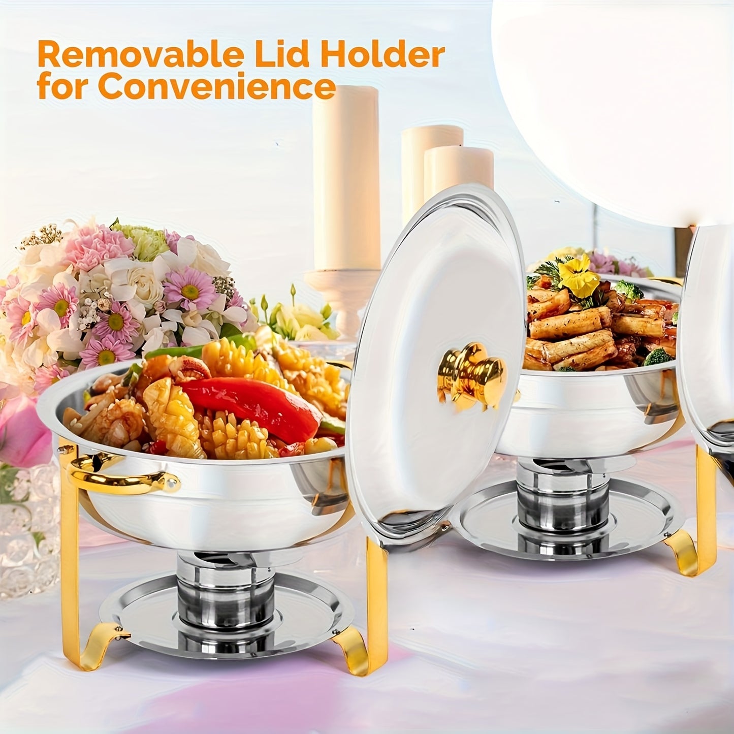 Golden insulated food pan set
