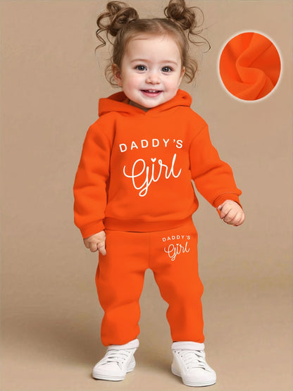 Baby Girl's DADDY'S GIRL Letter Pattern Hoodie & Casual Long Pants