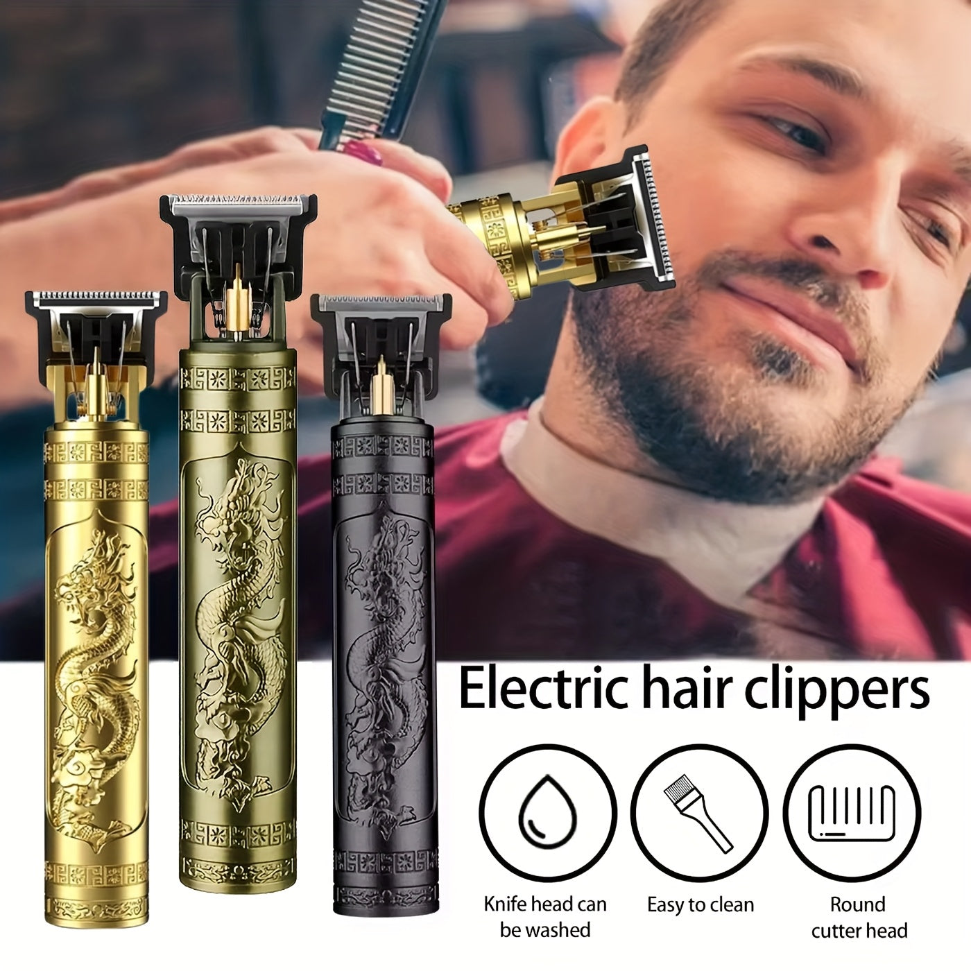 Men's barber rechargeable razor electric push clippers home USB rechargeable