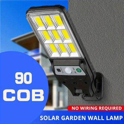 1/2/3/4pcs Outdoor Solar Street Lamp, Solar Rechargeable COB Wall Lamps with Motion Sensor