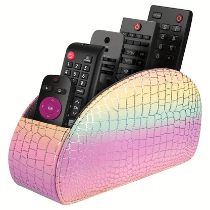 5-Tier Faux Leather Remote Control Holder