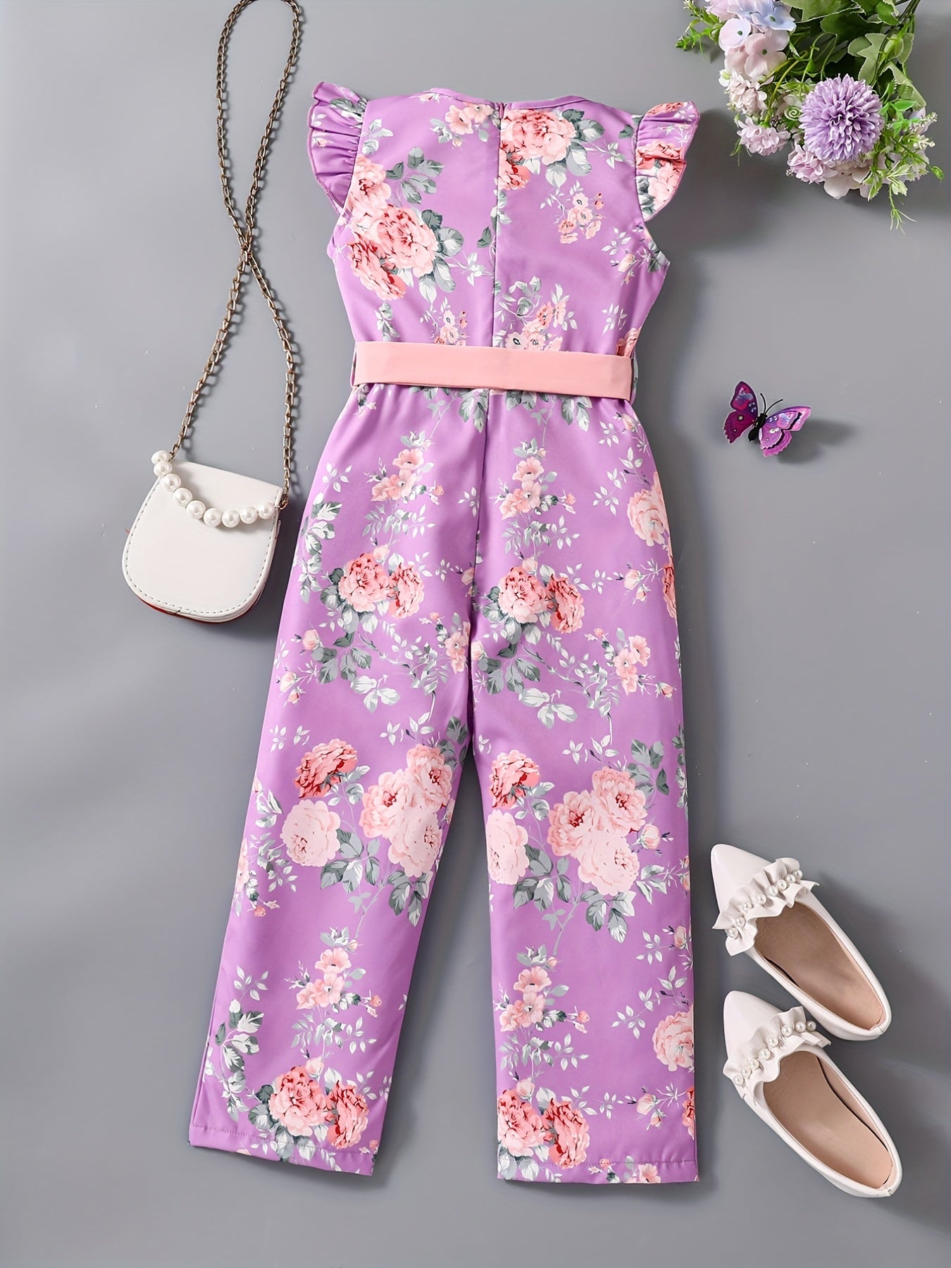 Summer Floral Print Sleeveless Jumpsuit