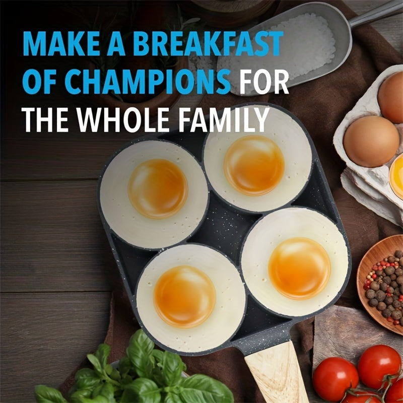 4-Hole Non-Stick Frying Pan with Maifan Stone Coating