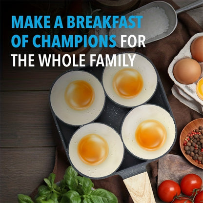 4-Hole Non-Stick Frying Pan with Maifan Stone Coating