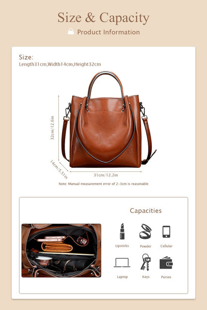 Women'S Genuine Leather Tote & Crossbody