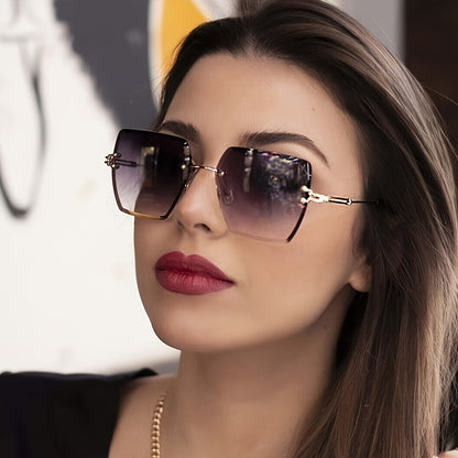 Vibrant Square Rimless Glasses for Women - Fashionable, Casual, And Stylish Eyewear