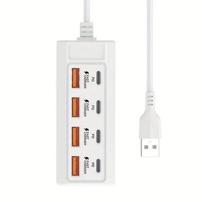 Fast Charging 25W 8-Port USB Adapter [4USB+4PD] Hub