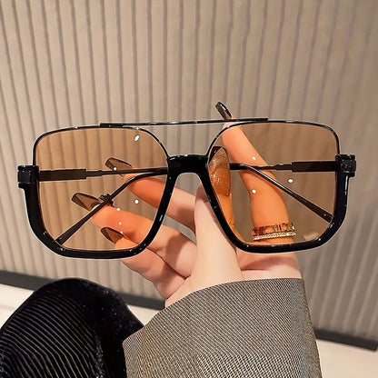 Oversized Double-Bar Frame Fashion Glasses