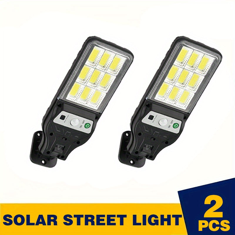 1/2/3/4pcs Outdoor Solar Street Lamp, Solar Rechargeable COB Wall Lamps with Motion Sensor