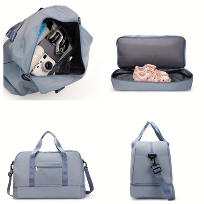 Durable Large Capacity Nylon Travel Bag with Shoe Compartment